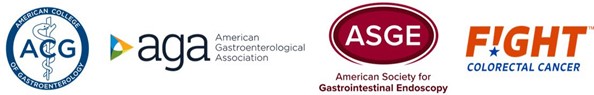 ACG. American College for Gastroenterology. AGA. American Gastrointestinal Association. ASGE. American Society for Gastrointestinal Endoscopy. Fight Colorectal Cancer.