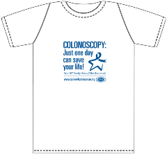 Colonoscopy T-shirt Front - Blue Text Thumbnail